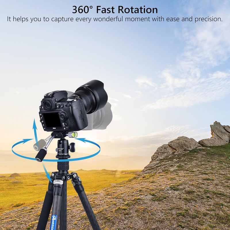 ARTCISE Ball Head with Handle All Metal CNC Ball Head with Two Quick Release Plates and Phone Clip for Tripod, Monopod, DSLR, Camcorder, DV, Telescope, Hunting，Max Load 22lb/10kg - Image 5